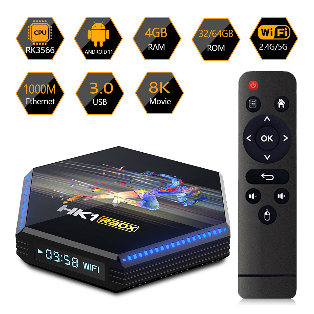 HK1 RBOX R2 機(jī)頂盒 RK3566芯片加持的4GB/64GB強(qiáng)悍配置，演繹8K超高清新境界